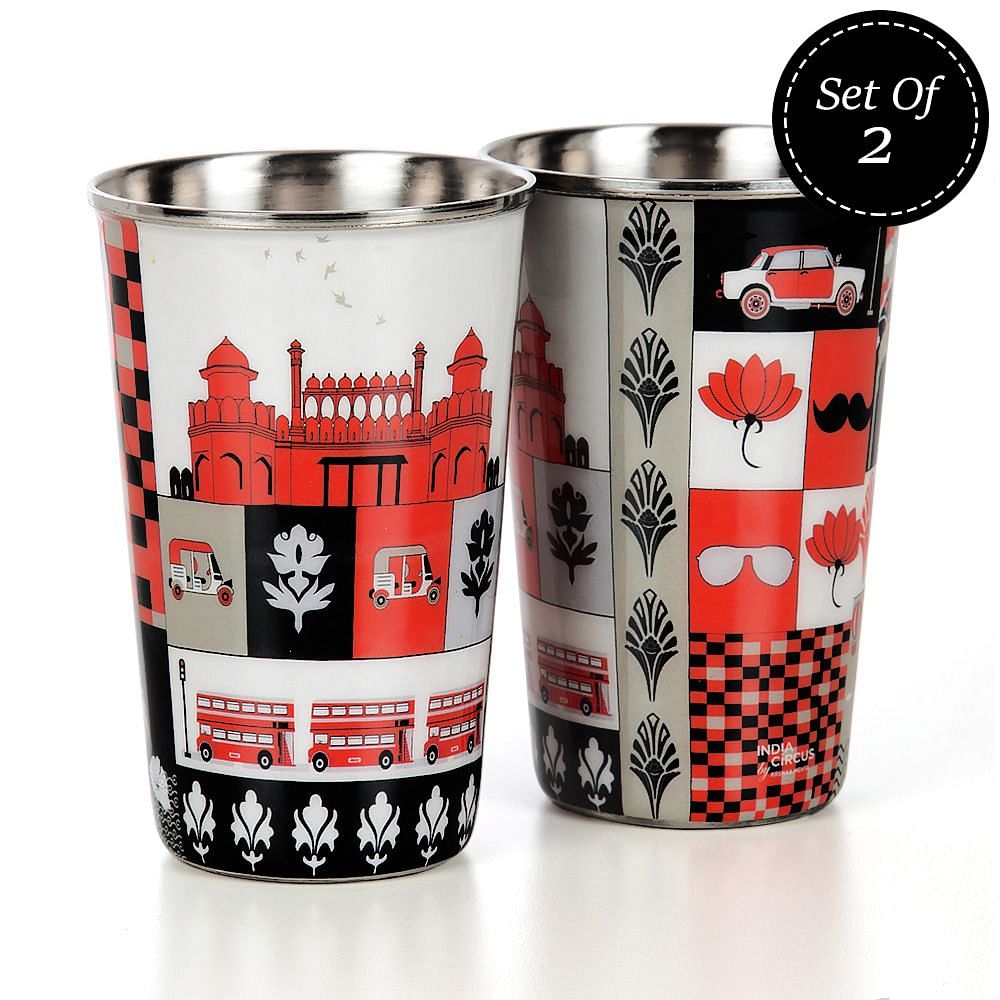 Blurry Vignettes Steel Tumbler (Set of 2)