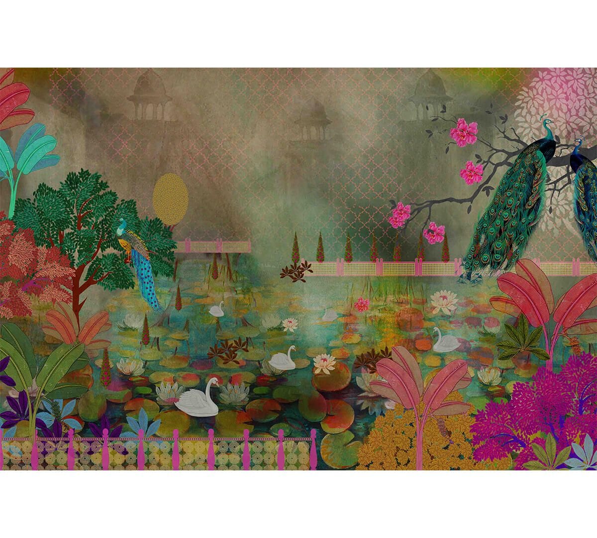 India Circus by Krsna Mehta Dance of Frondescence Wallpaper