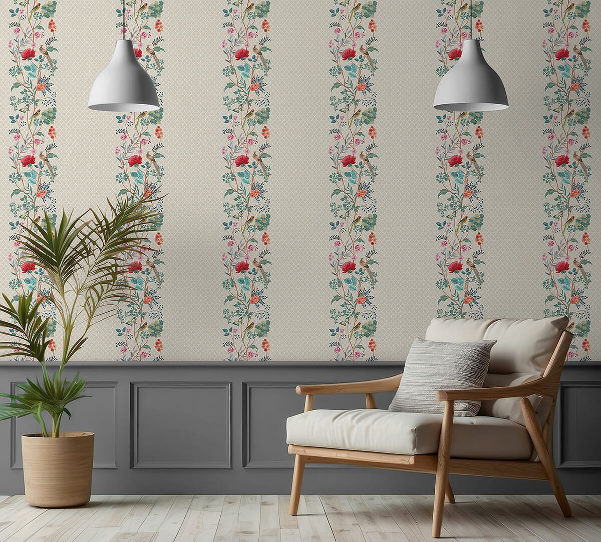 India Circus by Krsnaa Mehta Psittacines Tropics Vanilla Wallpaper