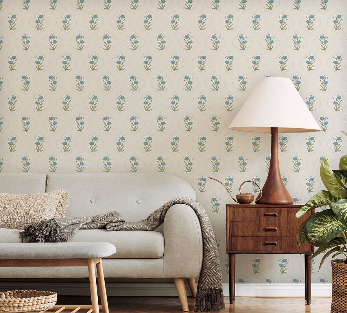 India Circus by Krsnaa Mehta Dews of Heaven Pastel Blue Wallpaper