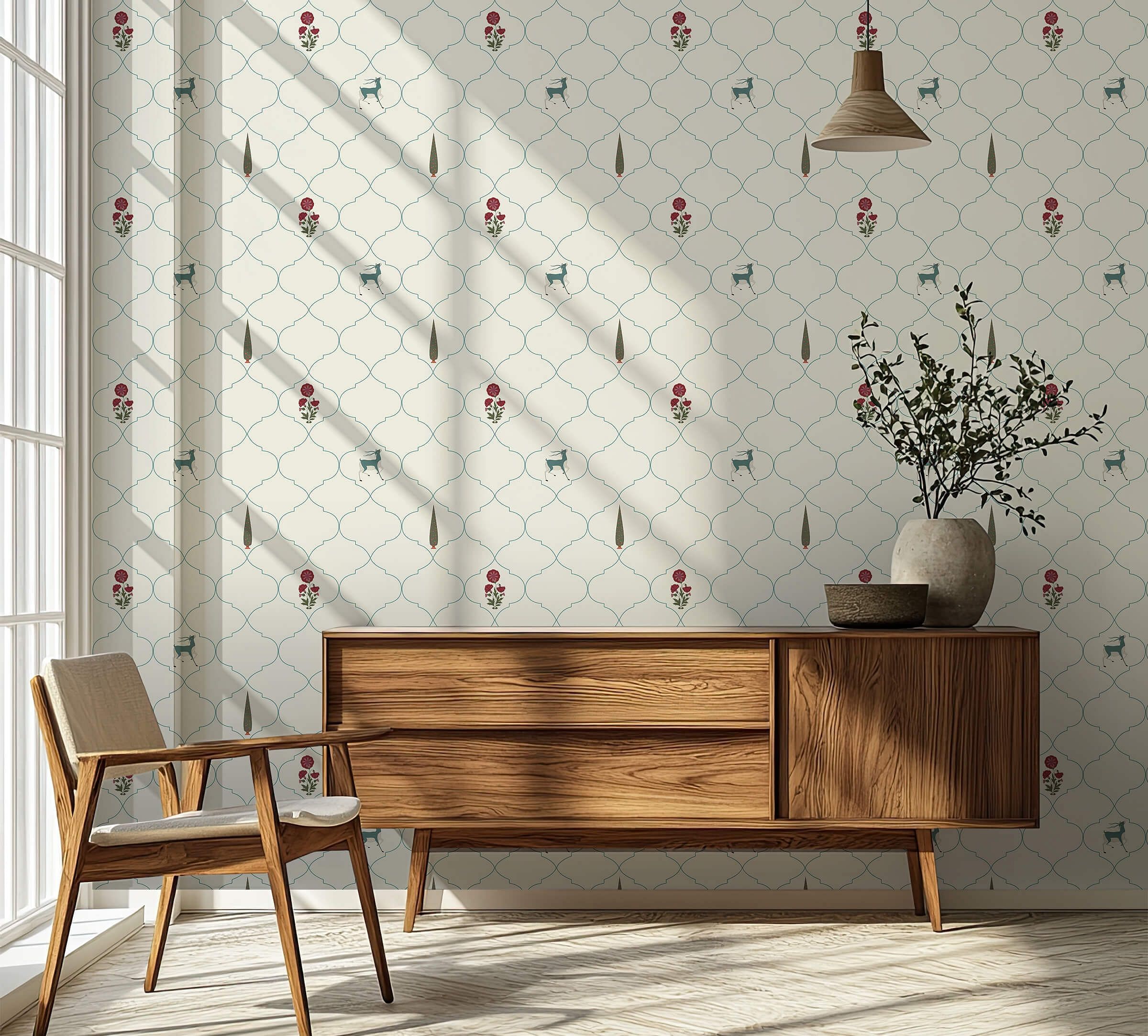 India Circus by Krsnaa Mehta Poppy & Fawn Thar Wallpaper