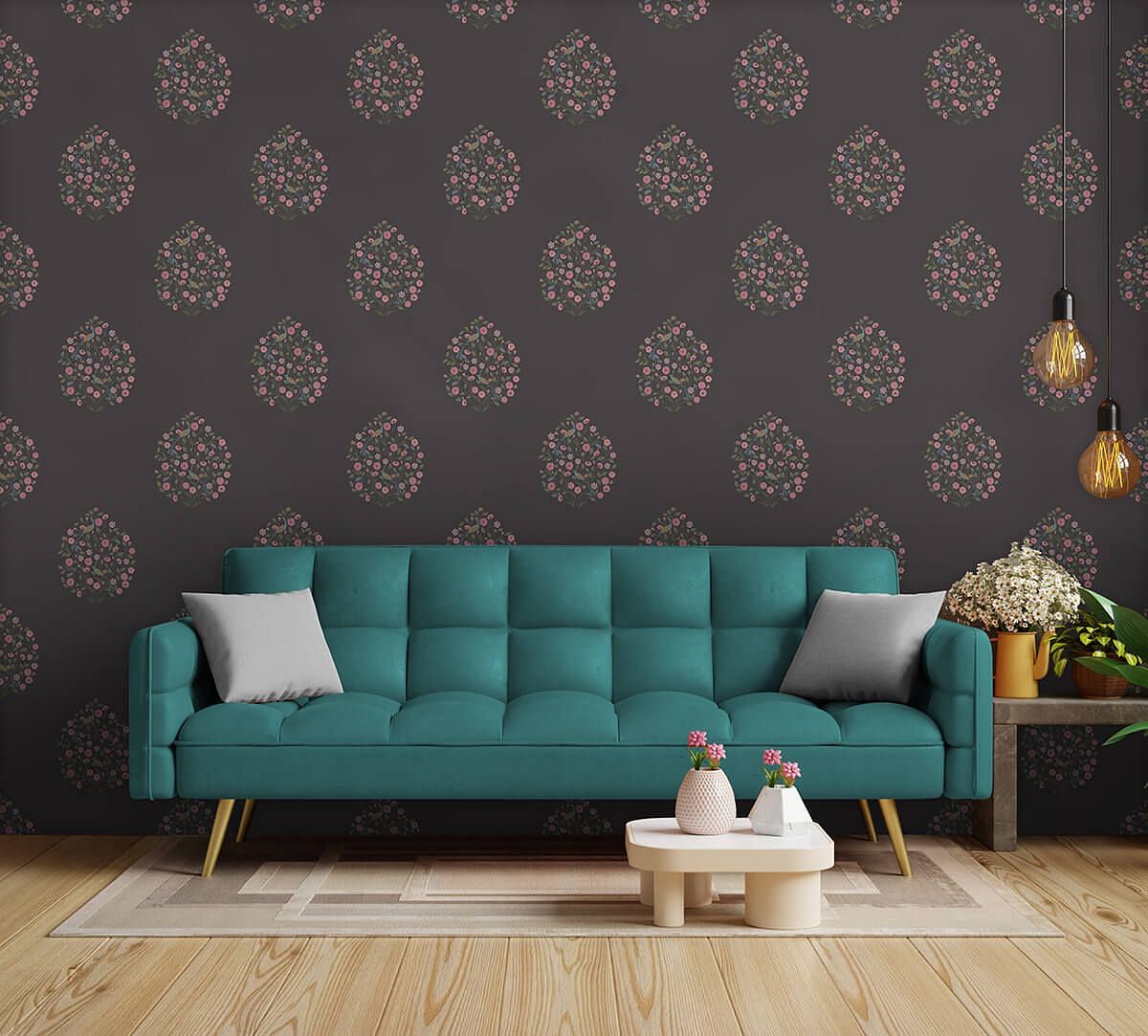 India Circus by Krsnaa Mehta Botanique Luxuria Ebony Wallpaper