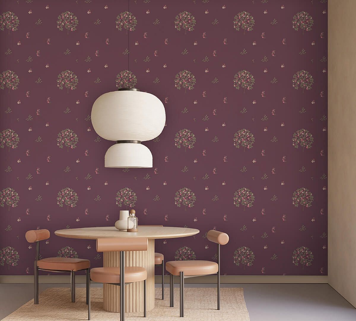 India Circus by Krsnaa Mehta Merlot Pome and Prinia Wallpaper