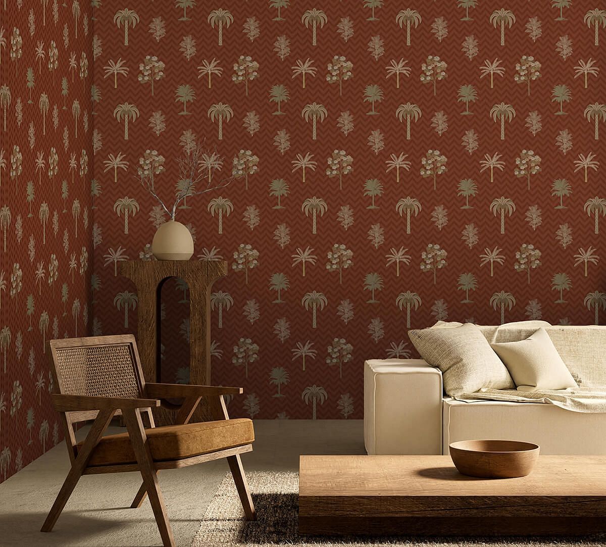 India Circus by Krsnaa Mehta Chevron Tales Caramel Wallpaper