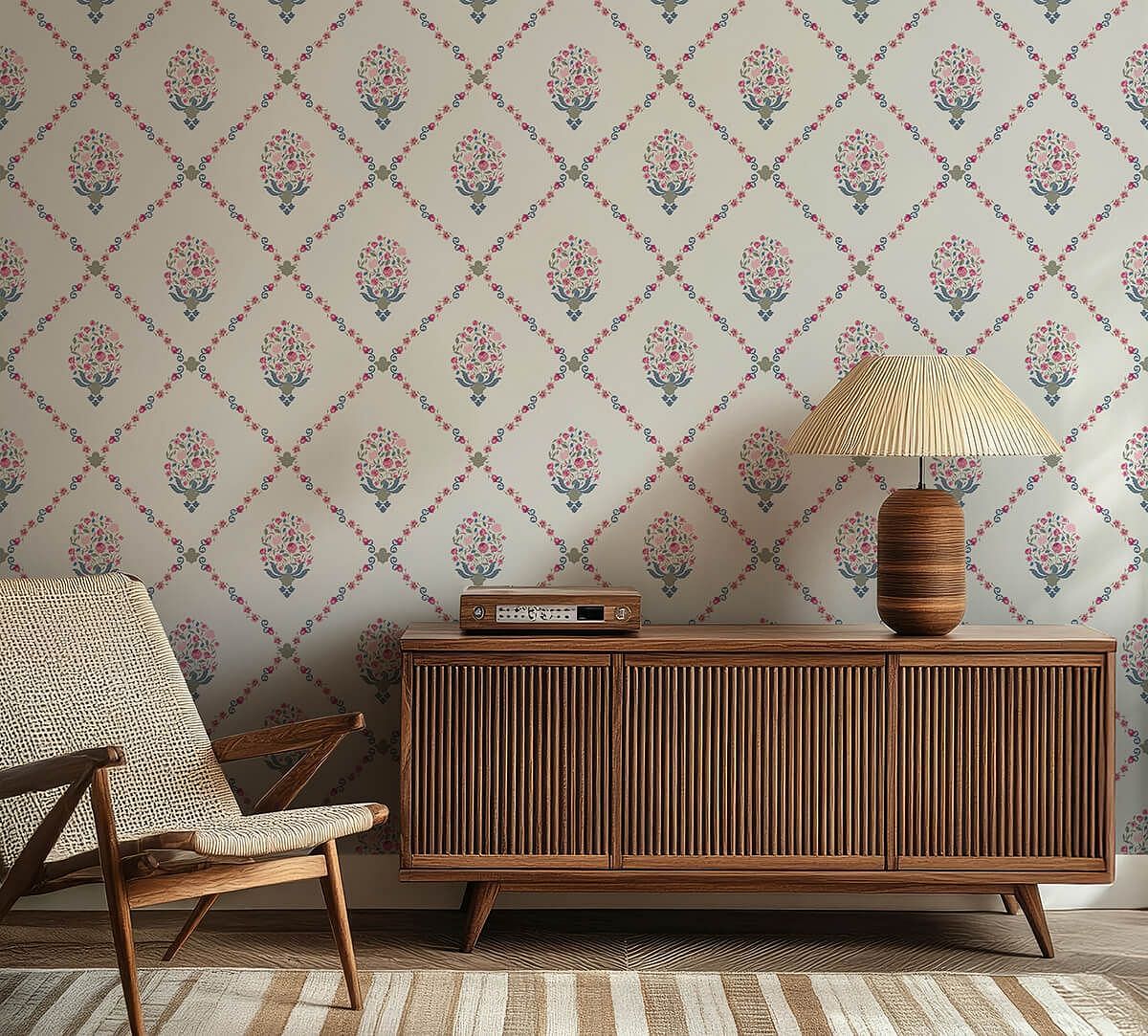 India Circus by Krsnaa Mehta Spring Bloom Cream Wallpaper