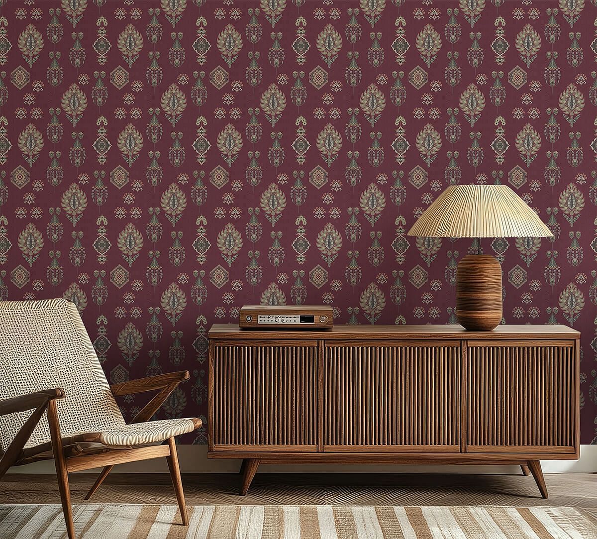 India Circus by Krsnaa Mehta Mystifying Dazzle Maroons Wallpaper