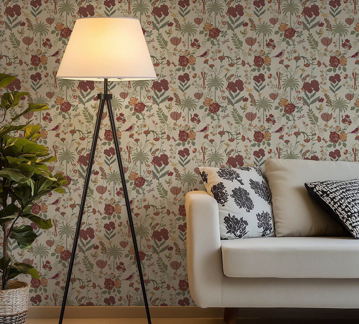 India Circus by Krsnaa Mehta Floral Galore Silt Wallpaper