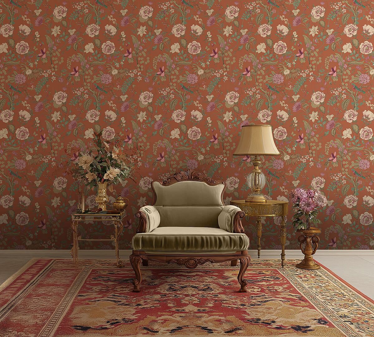 India Circus by Krsnaa Mehta Rustic Realm Sienna Wallpaper