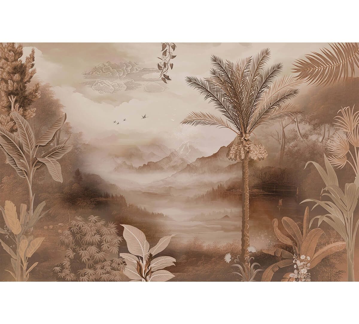 India Circus by Krsnaa Mehta Beige Tropical Dreams Wallpaper