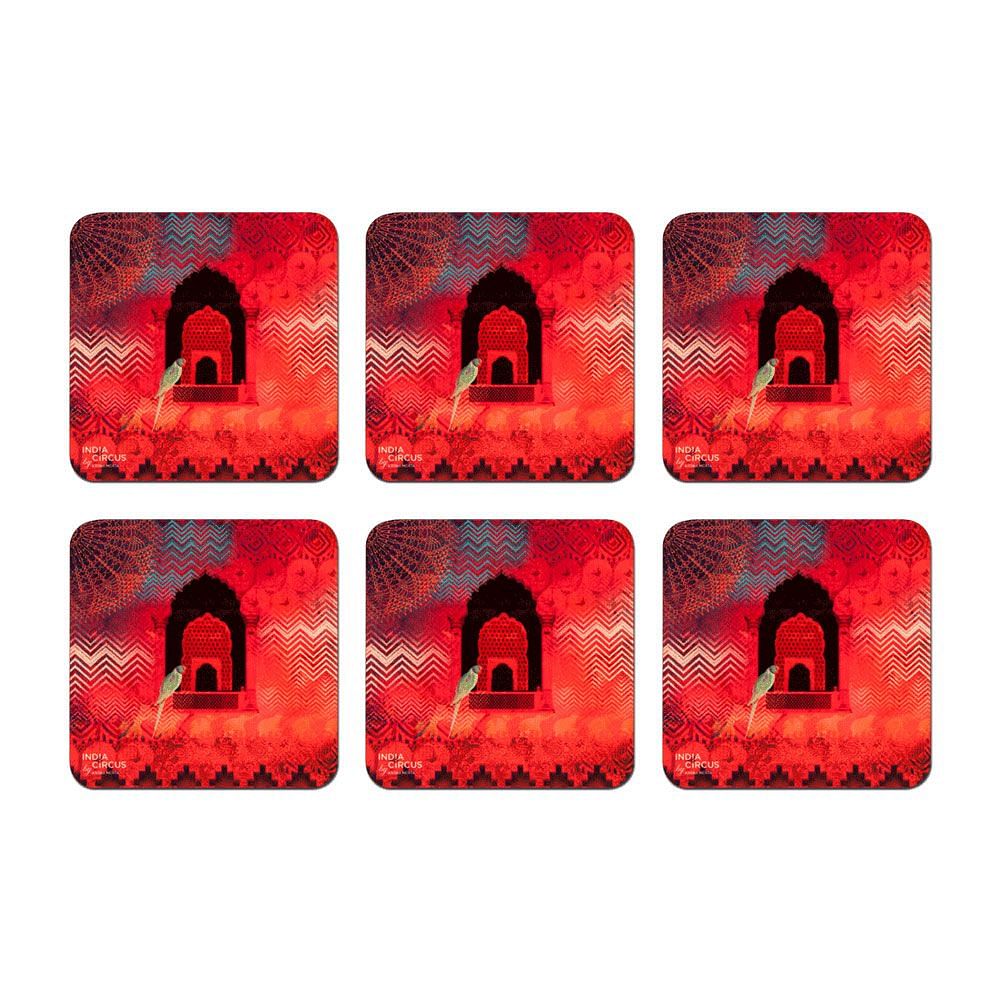 Parrot and Palace MDF Coasters - (Set of 6)