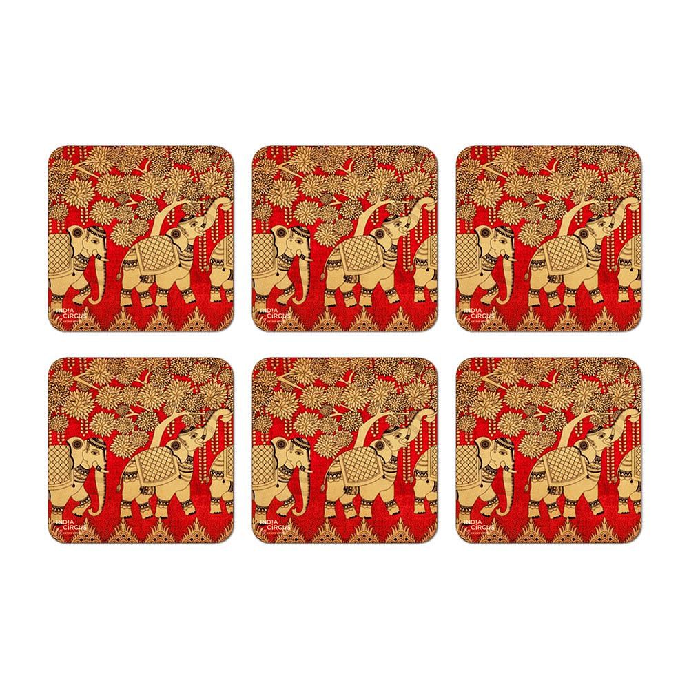Elephant Grandiose MDF Coasters - (Set of 6)