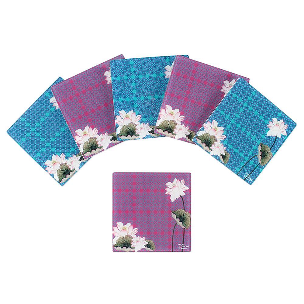 Lotus Love Acrylic Coasters - (Set of 6)