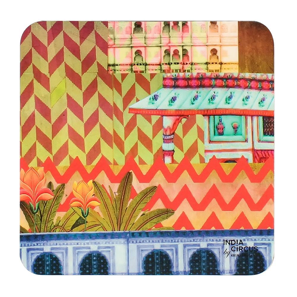 Mughal Twist PVC Coasters - (Set of 6)