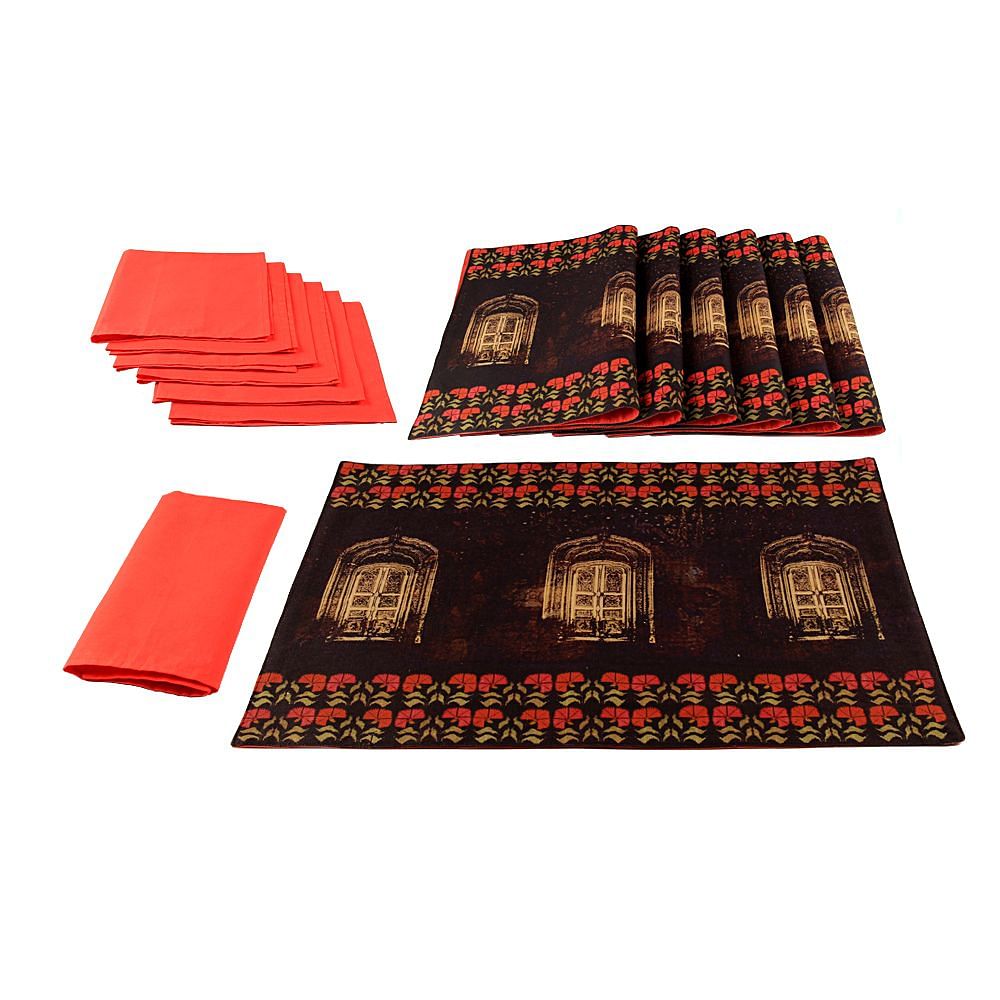 Royal Door Table Mat & Napkin (Set of 6)