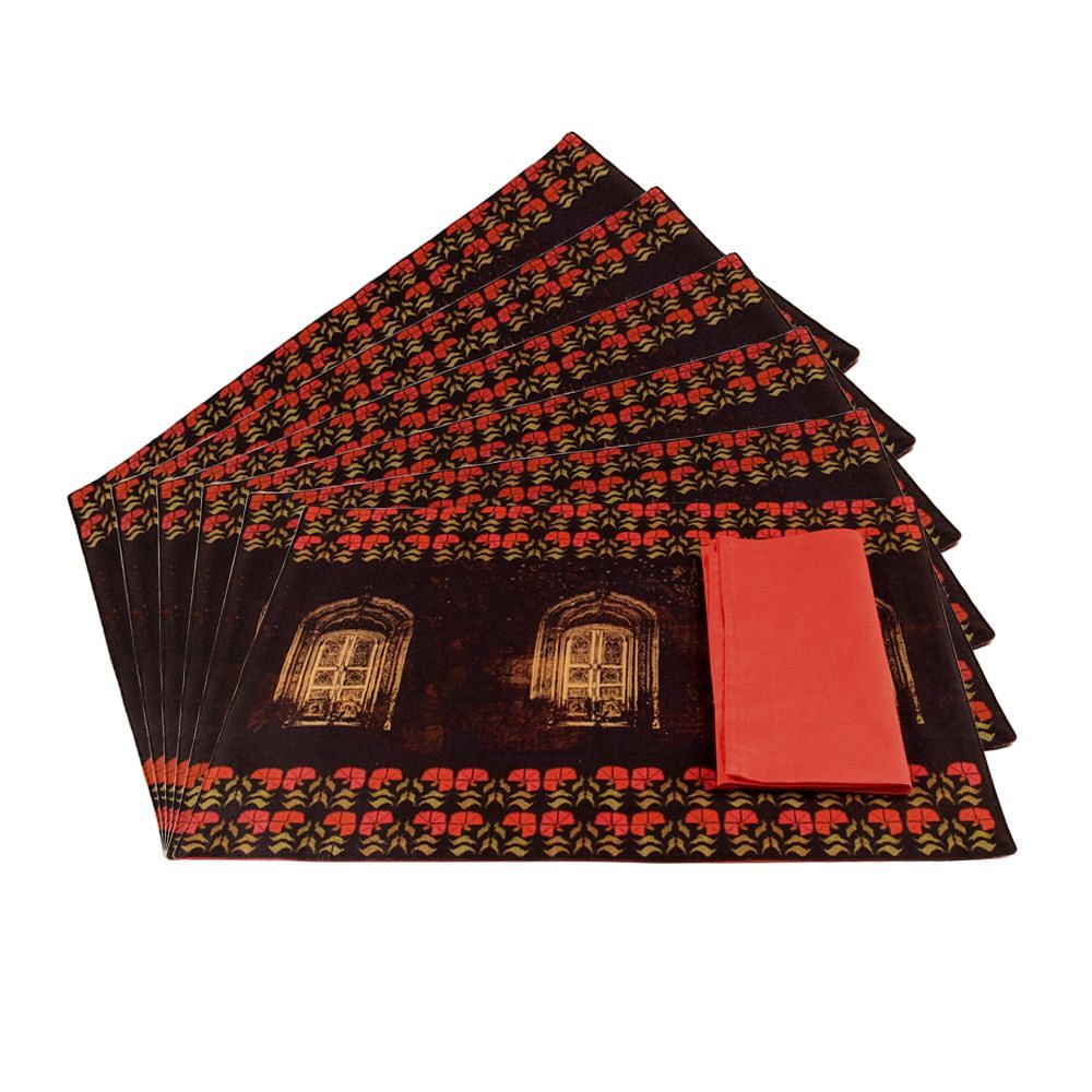 Royal Door Table Mat & Napkin (Set of 6)