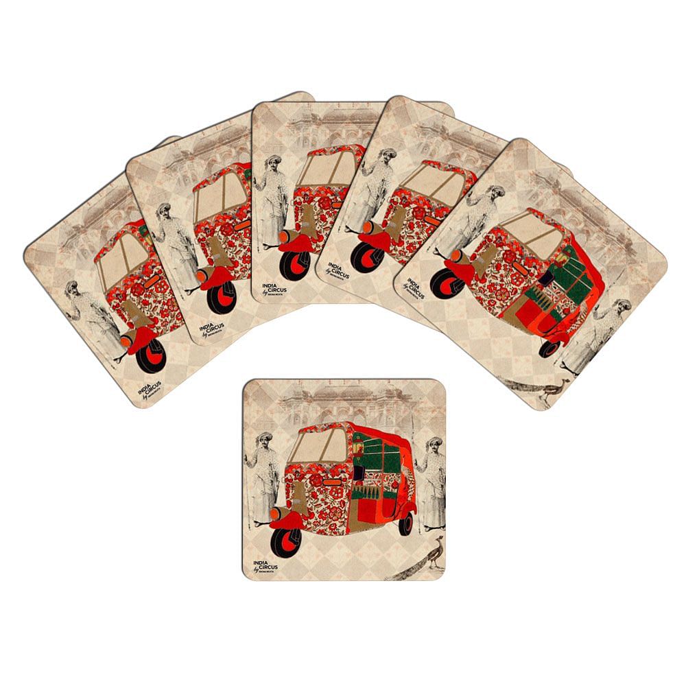 Auto Tripping Mason MDF Coaster - (Set of 6)