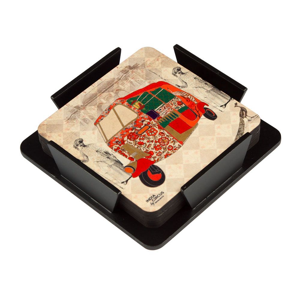 Auto Tripping Mason MDF Coaster - (Set of 6)