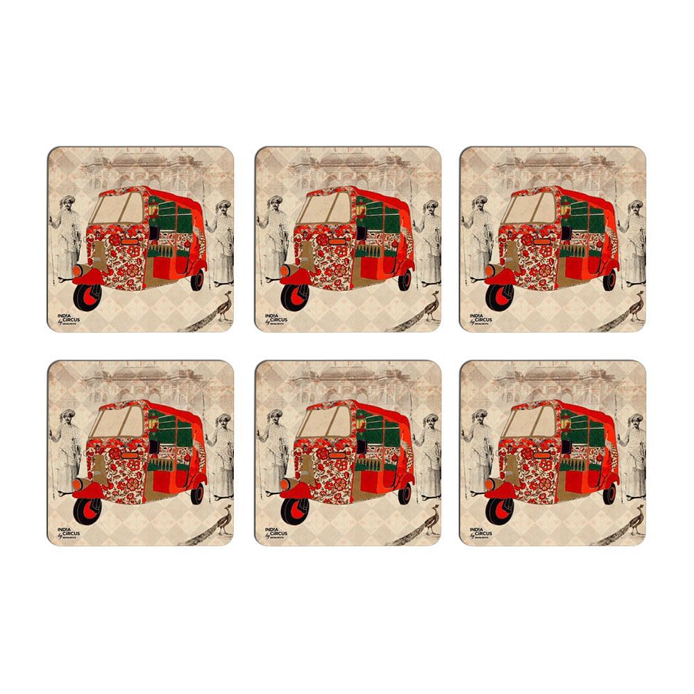 Auto Tripping Mason MDF Coaster - (Set of 6)