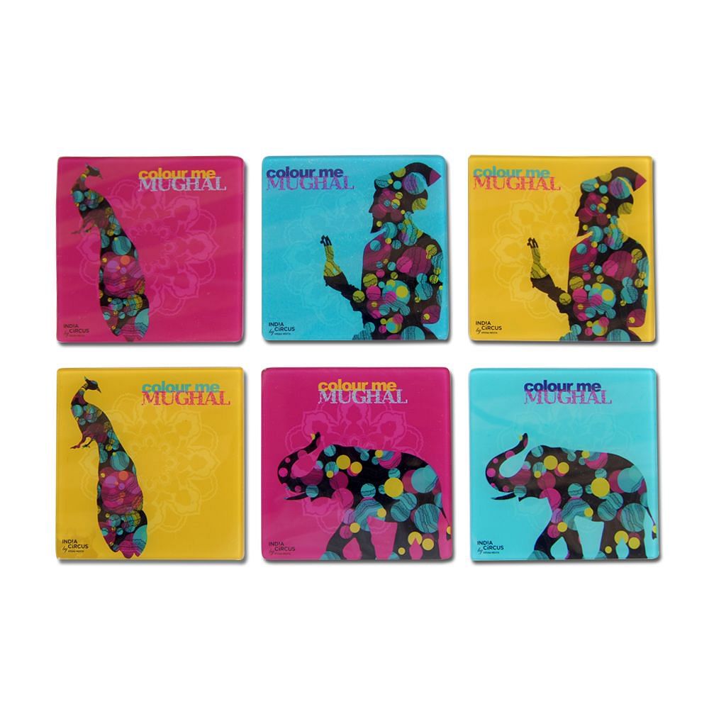 Jalebi Colour Me Moghul Acrylic Coasters - (Set of 6)