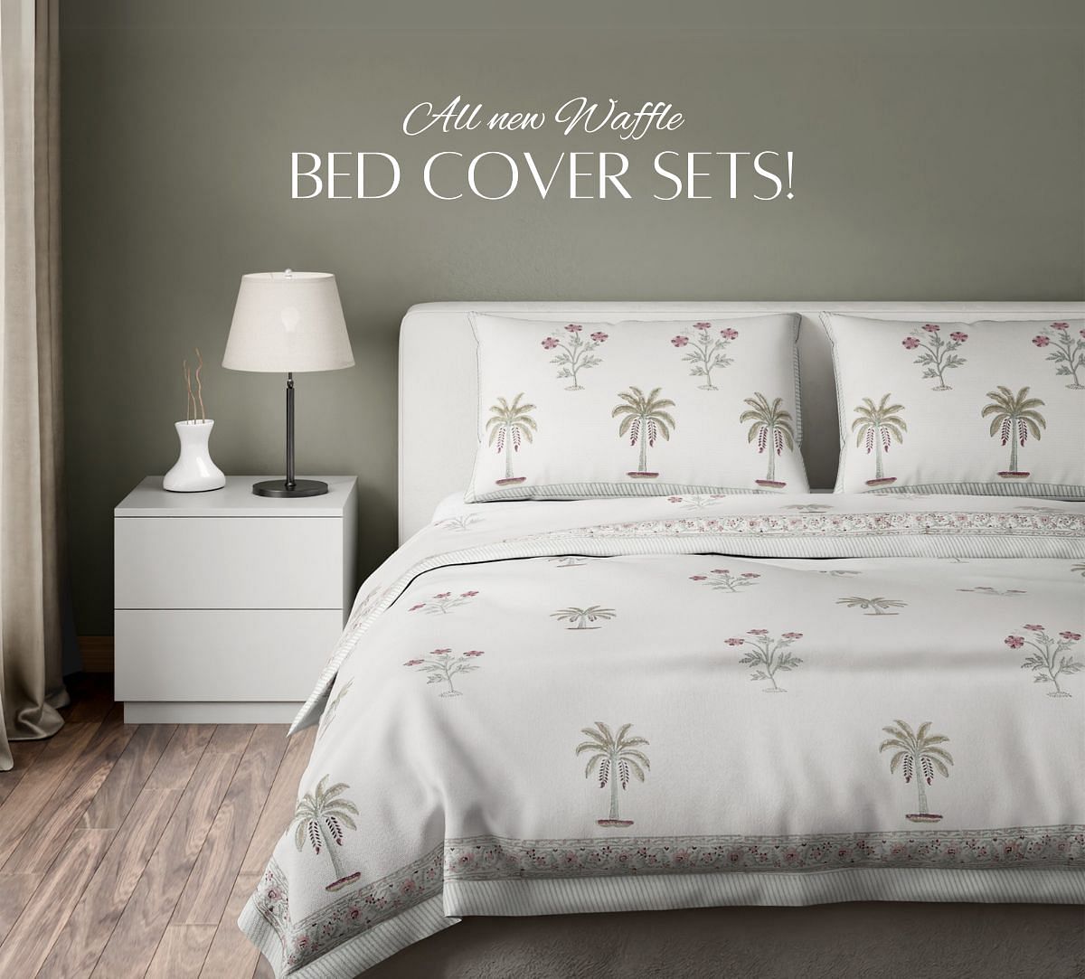Jharonkha Mann Waffle Bed Cover Set