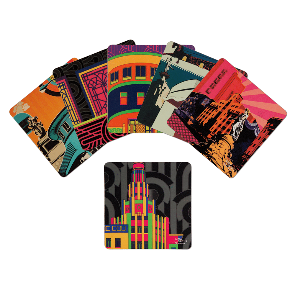 Bombay Deco Rubber Coasters - (Set of 6)