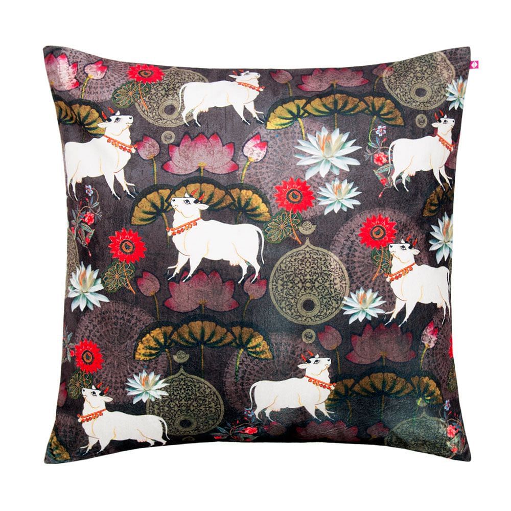 Dance of Rasa Poly Velvet Floor Cushion Cover