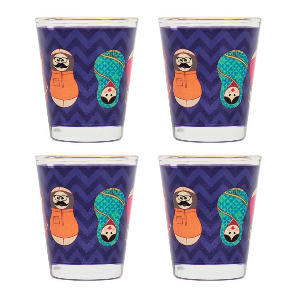 Desi Matryoshka Dolls Shot Glasses (Set of 4)