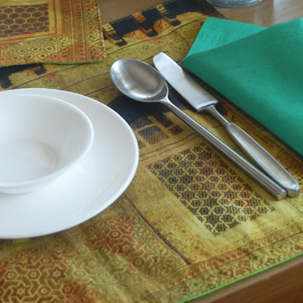 Tamara Sepia Magic Table Mat and Napkin