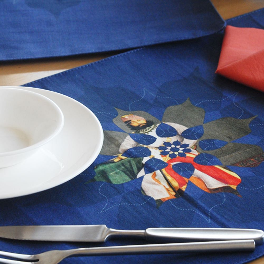 Blue Canvas Table Mat and Napkin(Set of 6)