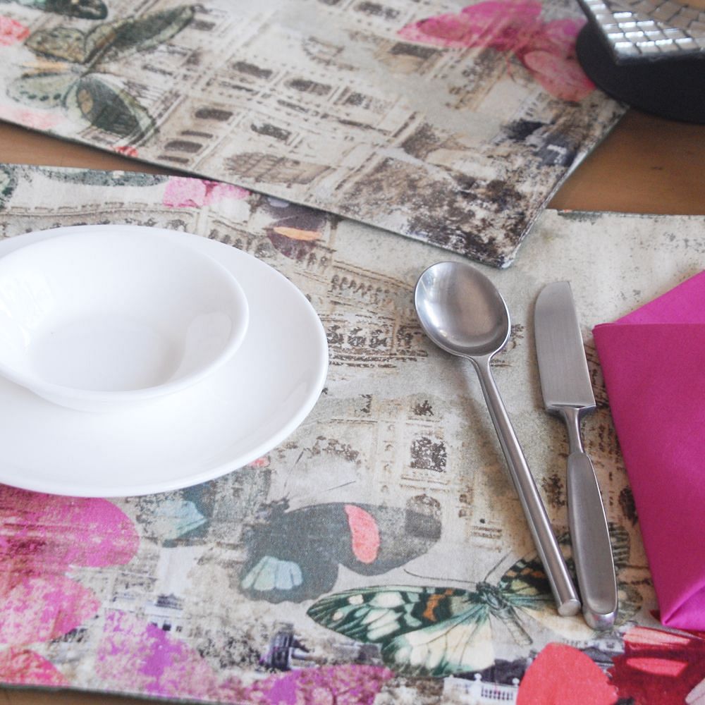 Butterflies Table Mat and Napkin(Set of 6)