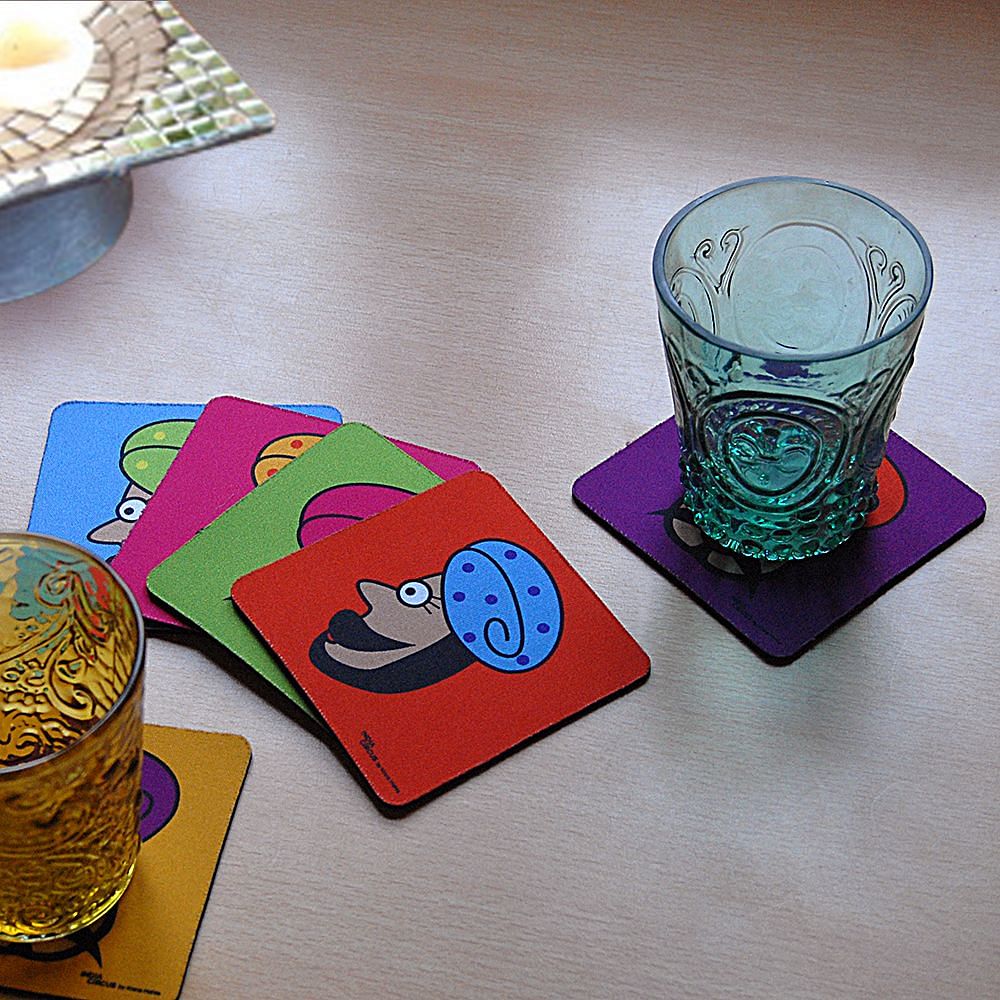 Turban Man Rubber Coasters(Set of 6)