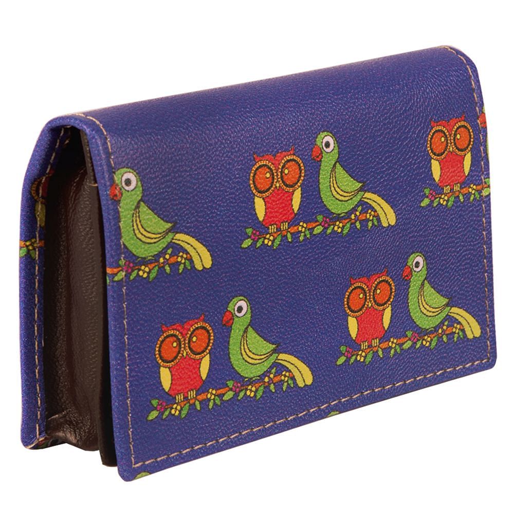 Funky Owl & Parrot Visiting Card Pouch