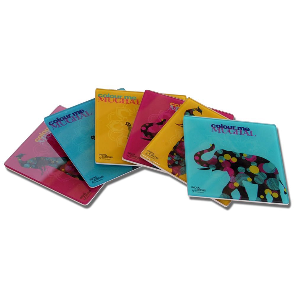 Jalebi Colour Me Moghul Acrylic Coasters - (Set of 6)