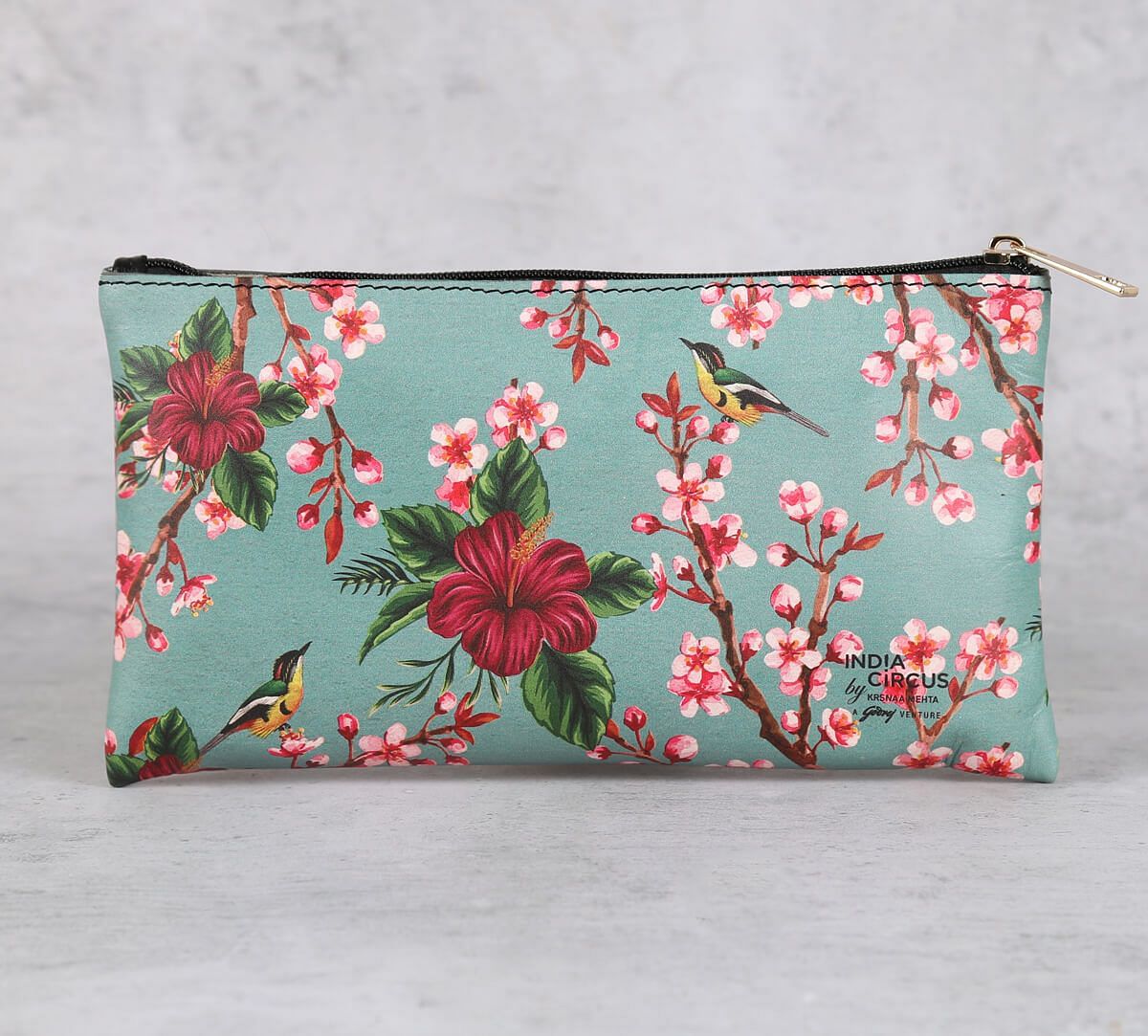 India Cicrcus by Krsnaa Mehta Perching Floral Paradise Utility Pouch