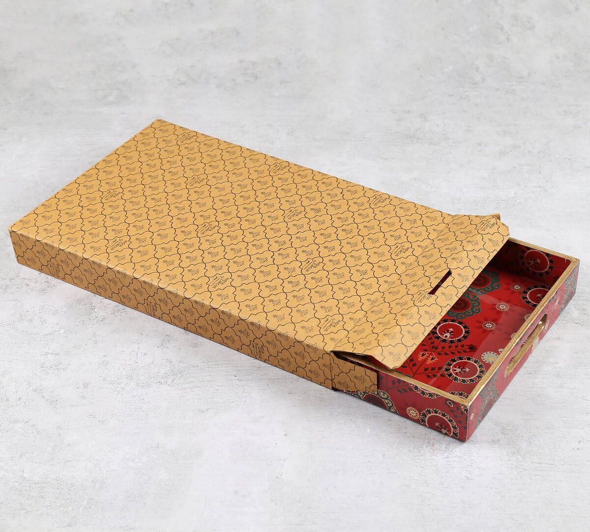 India Circu by Krsnaa Mehta Raceme Rosettes MDF Rectangle Tray