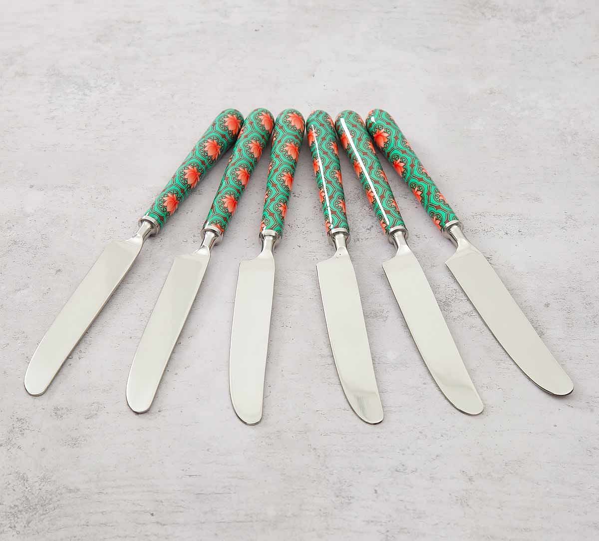India Circus Abstract Lotus Reiteration Butter Knife Set of 6