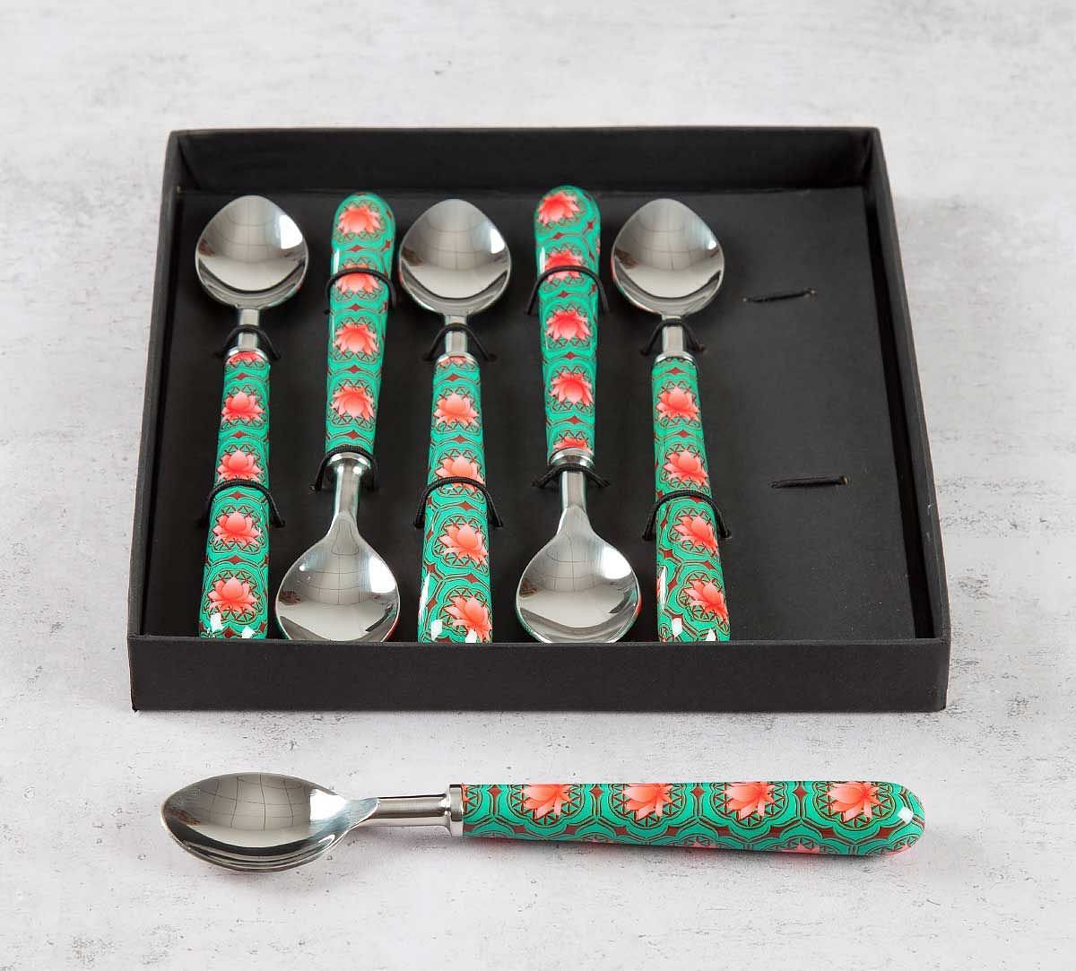 India Circus Abstract Lotus Reiteration Dessert Spoon Set of 6
