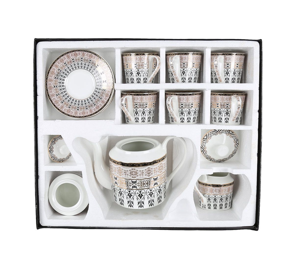 India Circus Artisans Impression Tea Cup & Saucer Set of 17 pcs