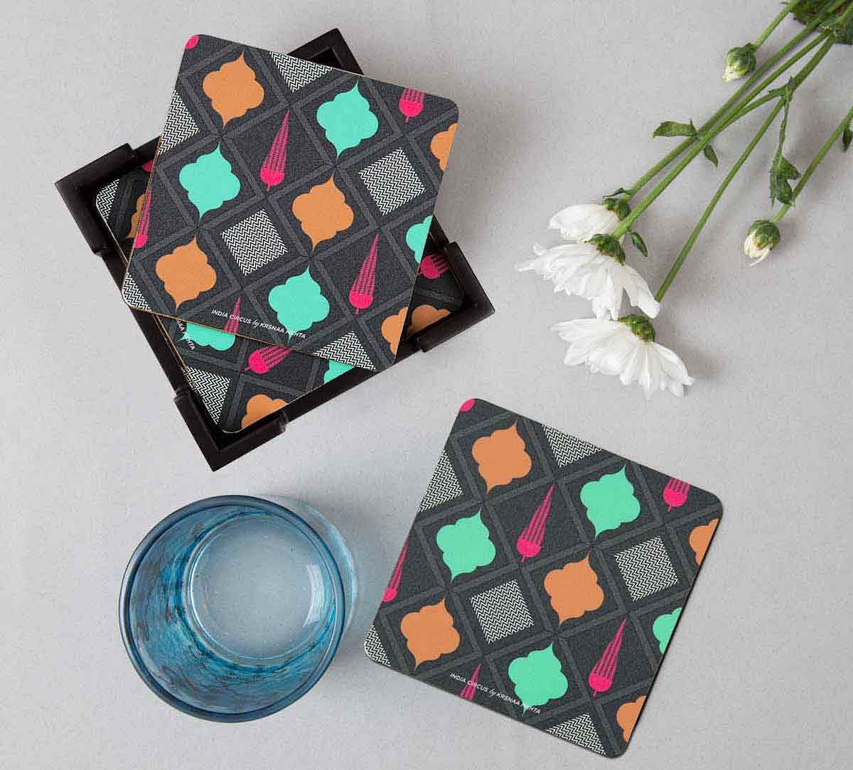 India Circus Assorted Geometry Table Coaster Set of 6