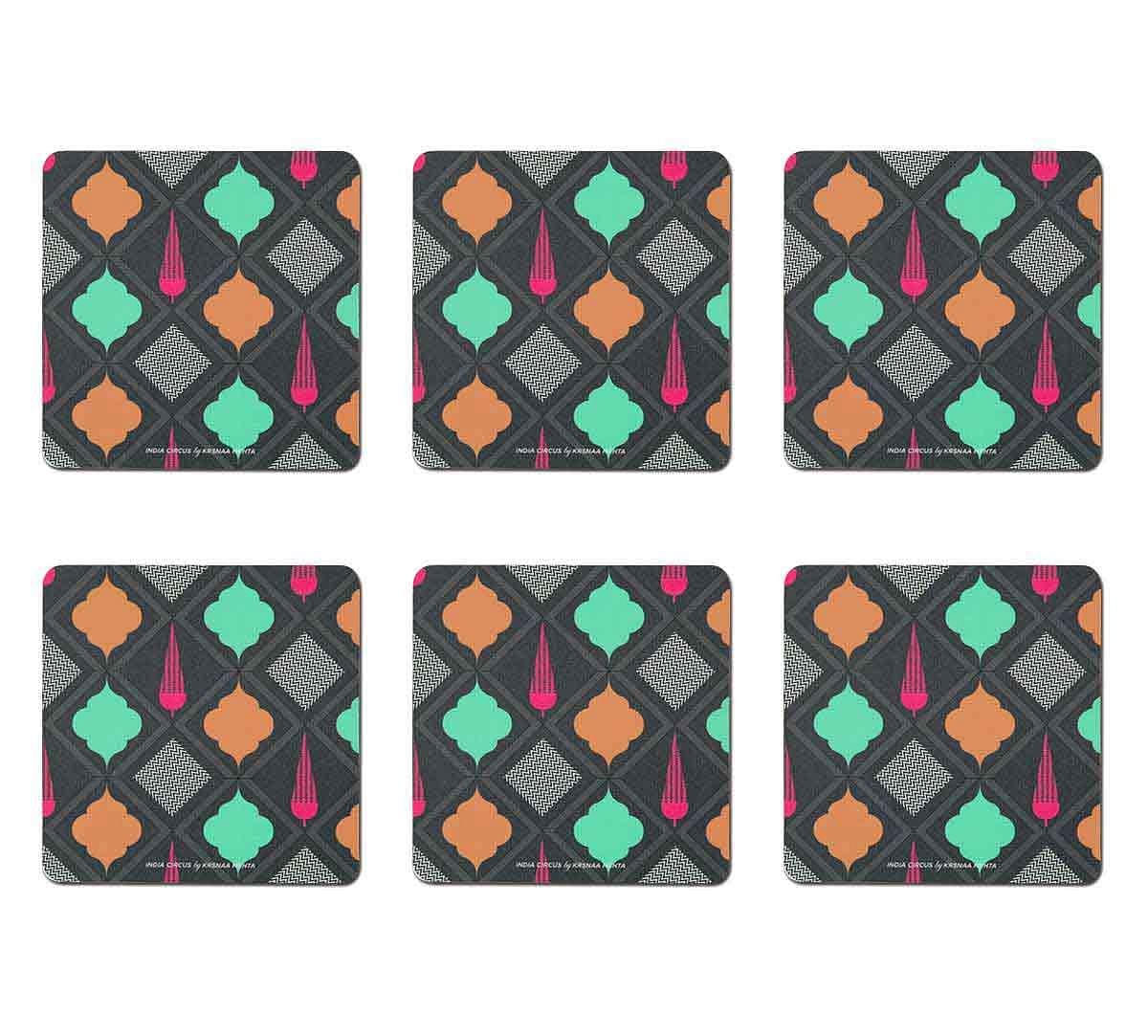 India Circus Assorted Geometry Table Coaster Set of 6