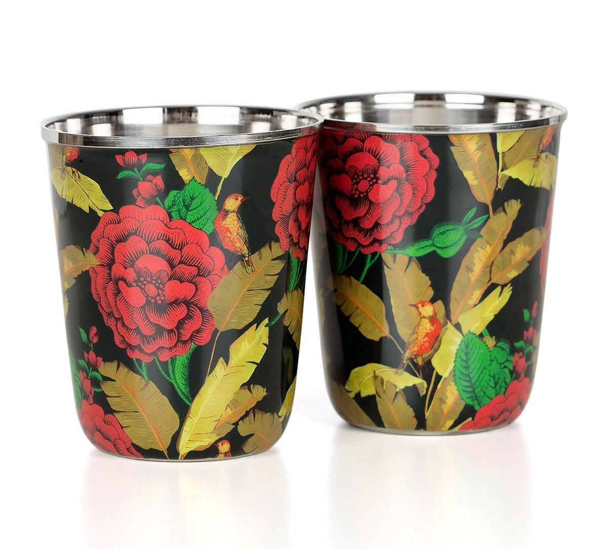 India Circus Bayrose Romance Small Steel Tumbler Set of 2