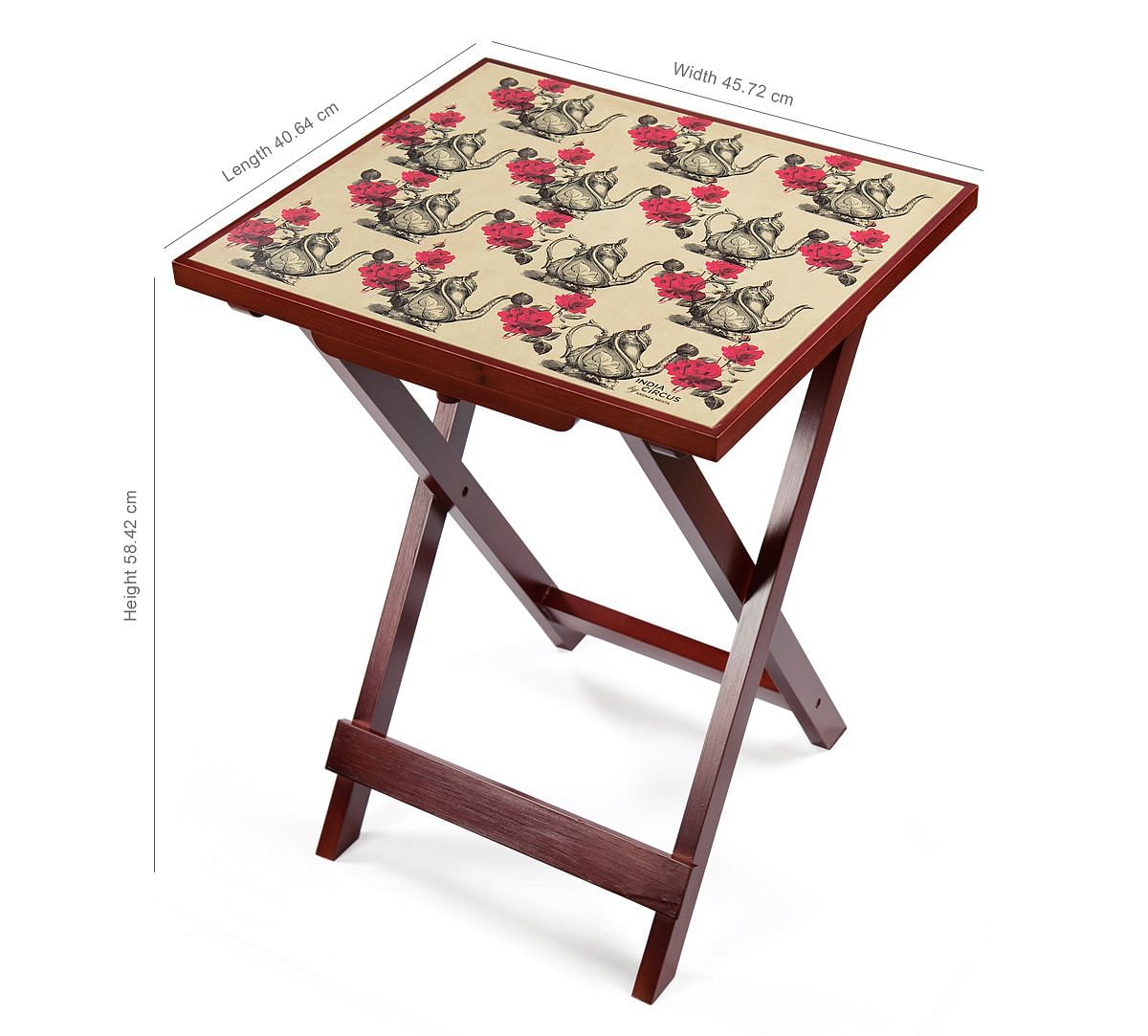 India Circus Beige Mystic Rose Kettles Side Table