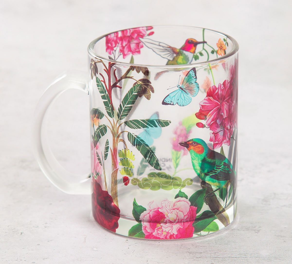 India Circus Bird Land Glass Mug