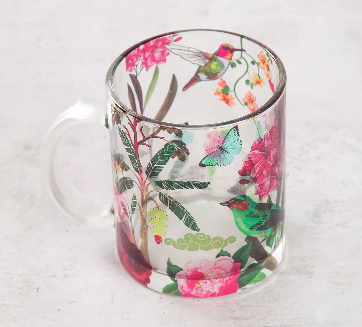 India Circus Bird Land Glass Mug