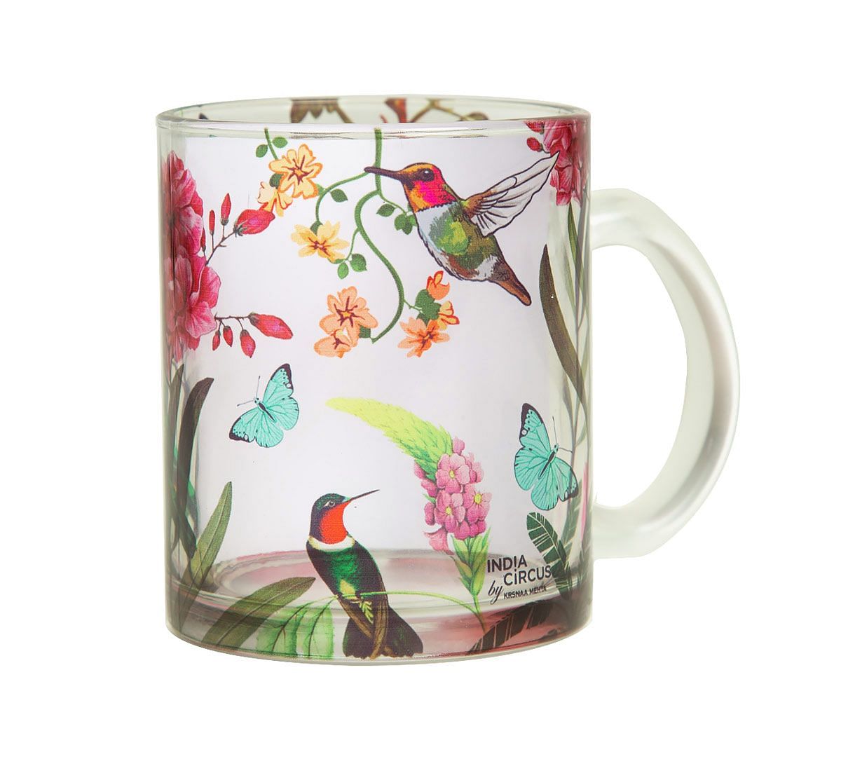India Circus Bird Land Glass Mug