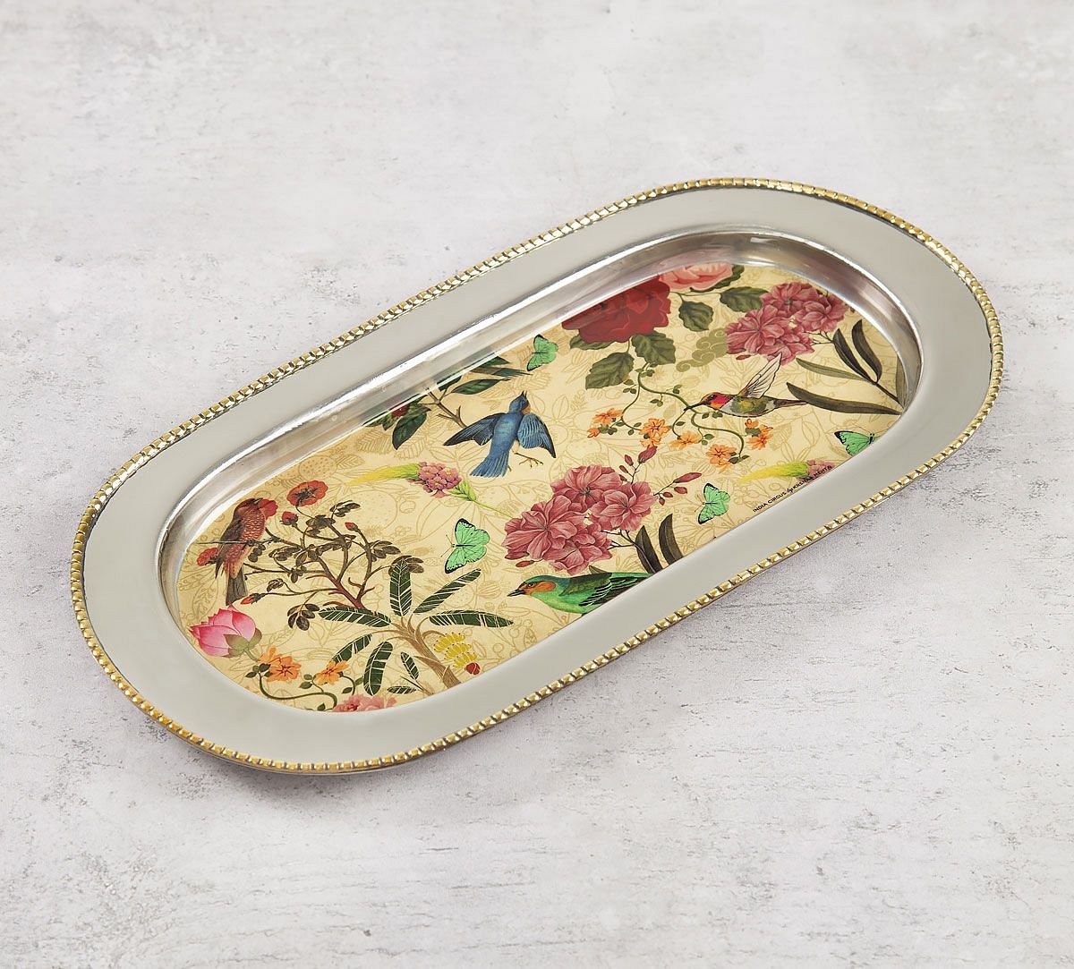 India Circus Bird Land Steel Serving Tray