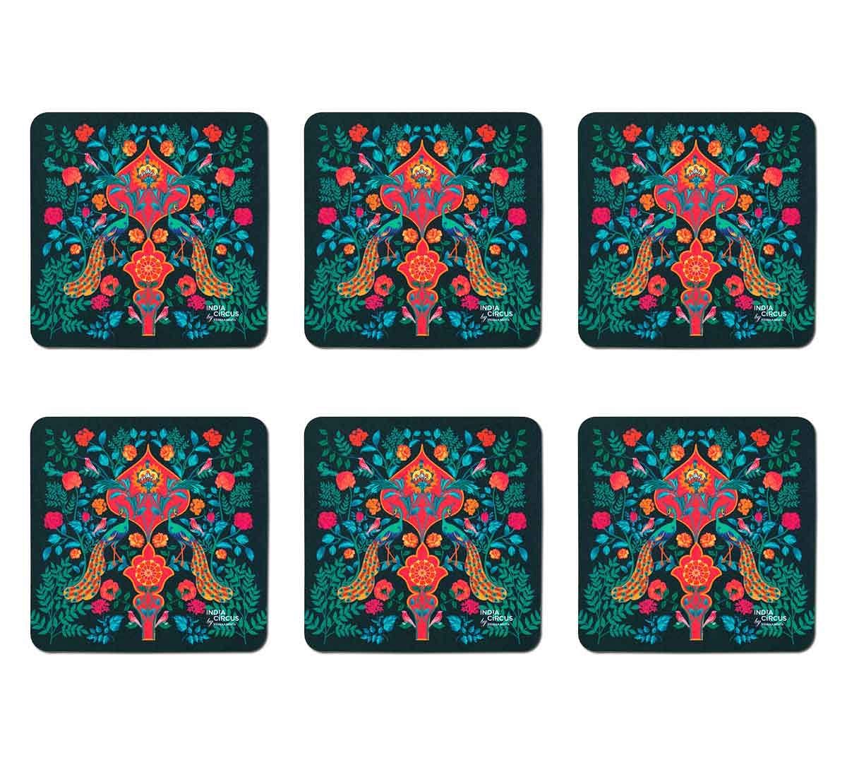 India Circus Birds and Floral Burst Table Coaster