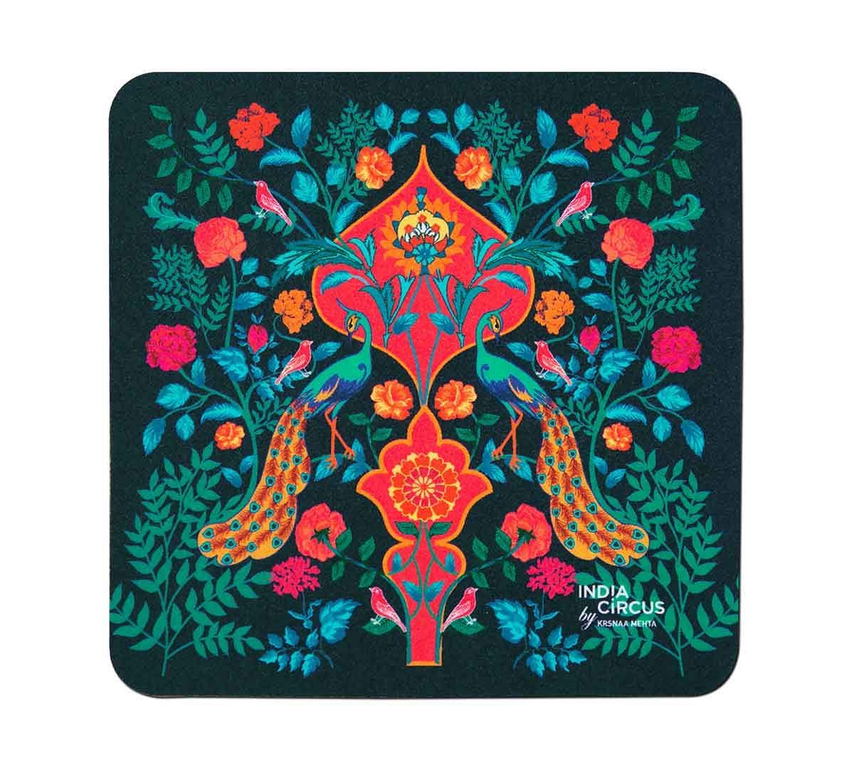 India Circus Birds and Floral Burst Table Coaster