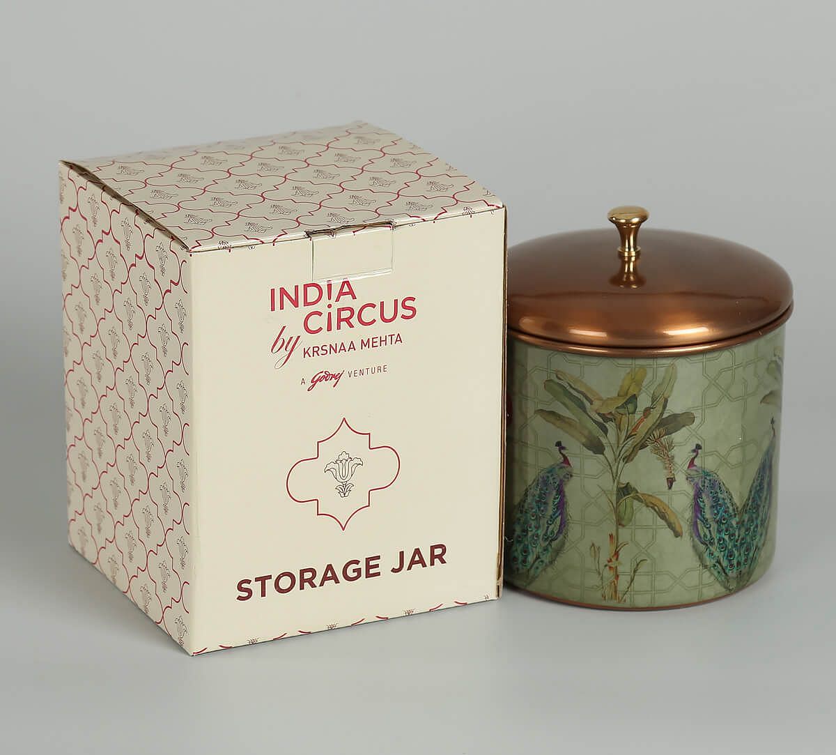 India Circus Birds of the Tropics Storage Jar