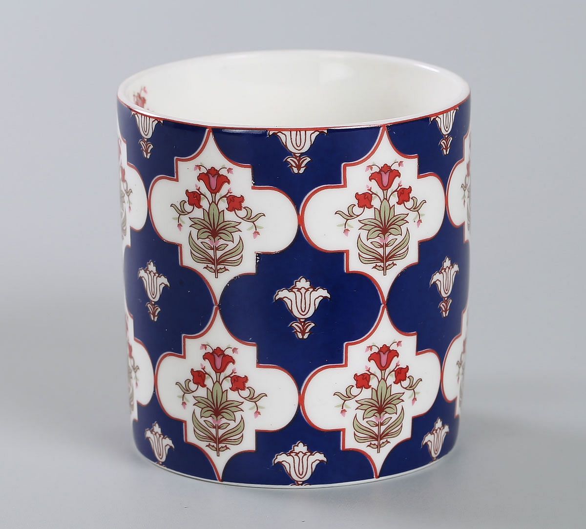 India Circus Blue Lattice Treasures Mug Set of 6